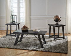 Ashley - 3PC TABLE SET-PLANKED BLK WOOD