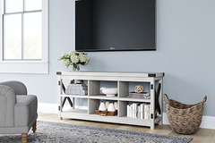 TV STAND-WHT/BLK