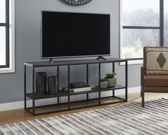 ASHLEY - LARGE TV STAND-BLK METAL