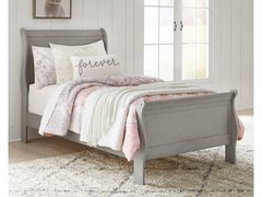 TWIN SLEIGH BED-GRAY